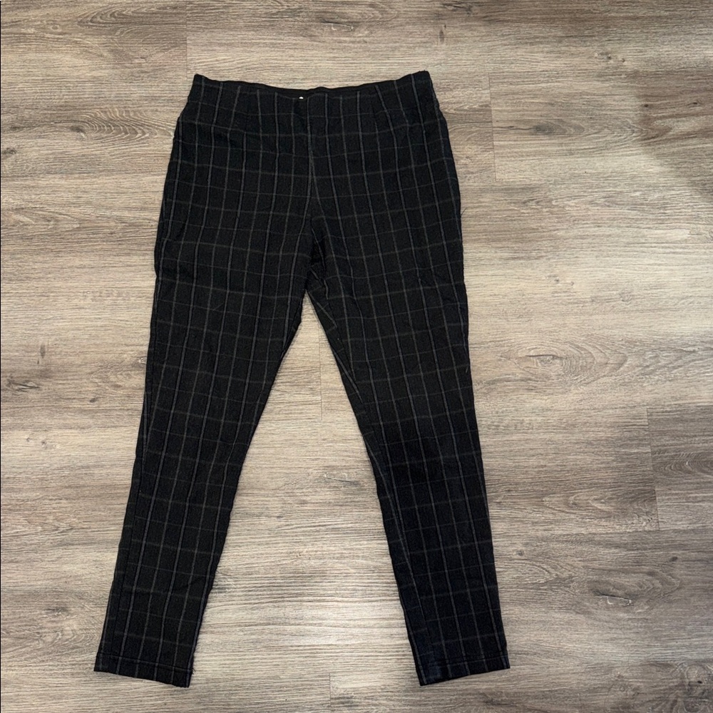 Calvin Klein Black Checkered Women's Pants